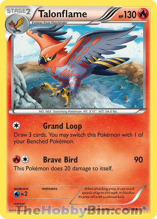 Talonflame #15/108 Rare - Roaring Skies Pokemon card
