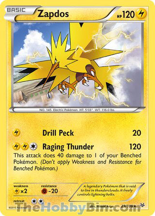 Zapdos #23/108 Rare - Roaring Skies Pokemon card