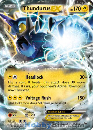 Thundurus EX Roaring Skies Ultra Rare #26/108