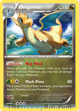Dragonite #51/108 Rare - Roaring Skies Pokemon card