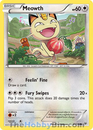 Meowth #67/108 Common - Roaring Skies Pokemon card