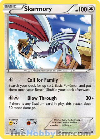 Skarmory #69/108 Rare - Roaring Skies Pokemon card
