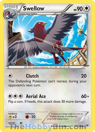 Swellow #71/108 Rare - Roaring Skies Pokemon card