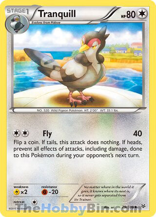Tranquill #79/108 Uncommon - Roaring Skies Pokemon card