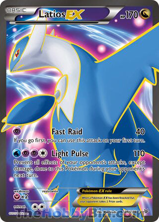 Latios EX #101/108 Ultra Rare - Roaring Skies Pokemon card