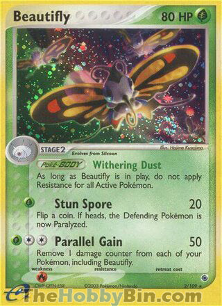 0002 Beautifly Holo Rare Ruby & Sapphire