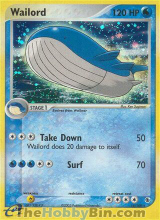0014 Wailord Holo Rare Ruby & Sapphire