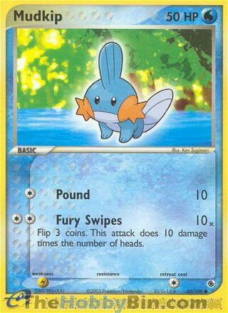 Mudkip #60/109 Common - EX Ruby & Sapphire Pokemon card