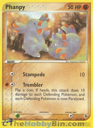 Phanpy #62/109 Common - EX Ruby & Sapphire Pokemon card