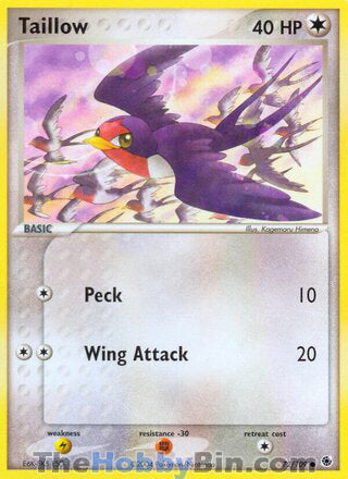 Taillow #72/109 Common - EX Ruby & Sapphire Pokemon card