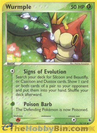 Wurmple #78/109 Common - EX Ruby & Sapphire Pokemon card