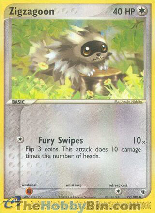 Zigzagoon #79/109 Common - EX Ruby & Sapphire Pokemon card