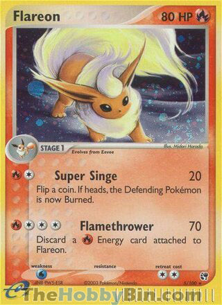 Flareon #5/100 Holo Rare - EX Sandstorm Pokemon card