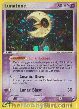 Lunatone Sandstorm Holo Rare #8/100