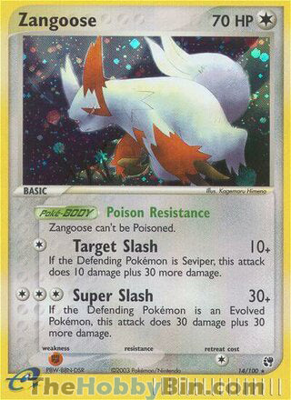 Zangoose Sandstorm Holo Rare #14/100