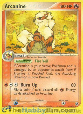 Arcanine #15/100 Rare - EX Sandstorm Pokemon card