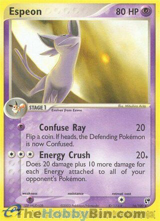 Espeon #16/100 Rare - EX Sandstorm Pokemon card
