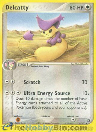 Delcatty #34/100 Uncommon - EX Sandstorm Pokemon card