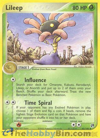 Lileep #42/100 Uncommon - EX Sandstorm Pokemon card