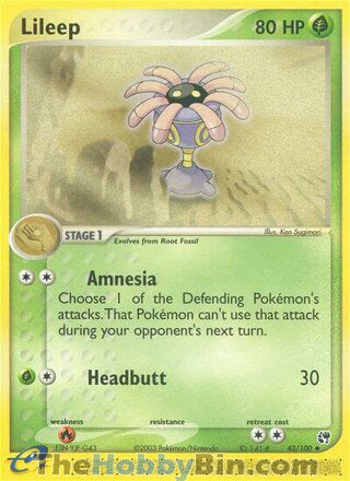Lileep #43/100 Uncommon - EX Sandstorm Pokemon card