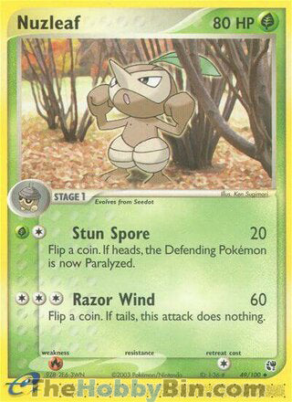 Nuzleaf #49/100 Uncommon - EX Sandstorm Pokemon card