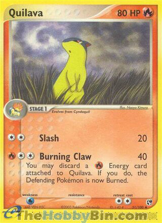 Quilava #51/100 Uncommon - EX Sandstorm Pokemon card