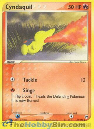 Cyndaquil #59/100 Common - EX Sandstorm Pokemon card