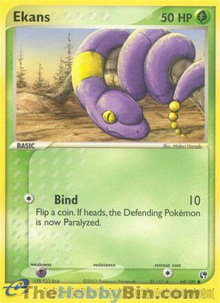 Ekans #64/100 Common - EX Sandstorm Pokemon card