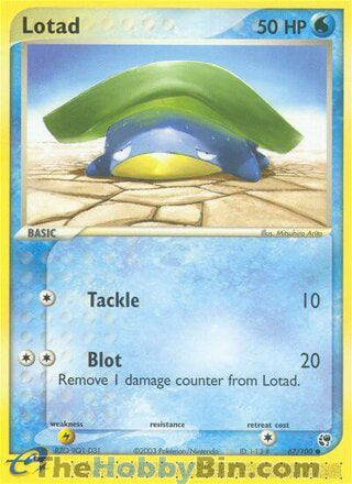 Lotad #67/100 Common - EX Sandstorm Pokemon card