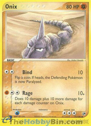 Onix #71/100 Common - EX Sandstorm Pokemon card