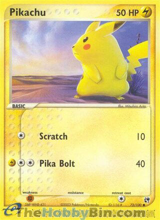 Pikachu #72/100 Common - EX Sandstorm Pokemon card