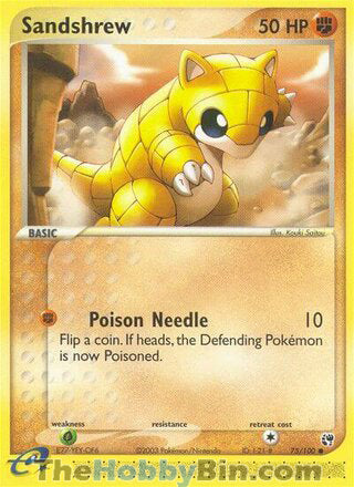 Sandshrew #75/100 Common - EX Sandstorm Pokemon card