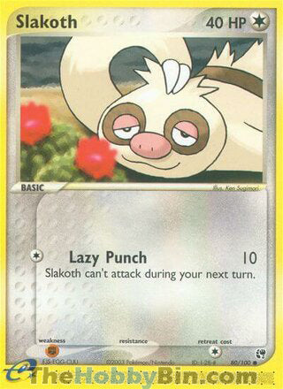 Slakoth #80/100 Common - EX Sandstorm Pokemon card