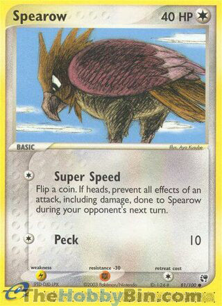Spearow #81/100 Common - EX Sandstorm Pokemon card