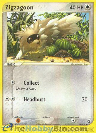 Zigzagoon #85/100 Common - EX Sandstorm Pokemon card