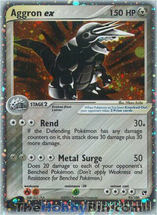 Aggron ex #95/100 Ultra Rare - EX Sandstorm Pokemon card