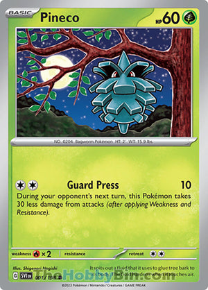 0001 Pineco Common Scarlet & Violet Base Set