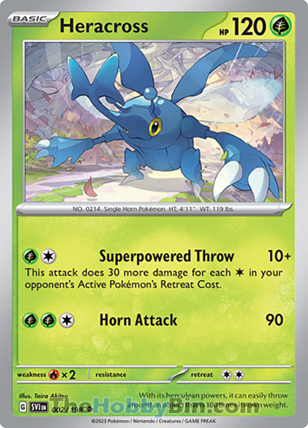 Heracross #2/198 Uncommon - Scarlet & Violet Base Set Pokemon card