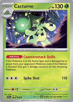 0006 Cacturne Uncommon Scarlet & Violet Base Set