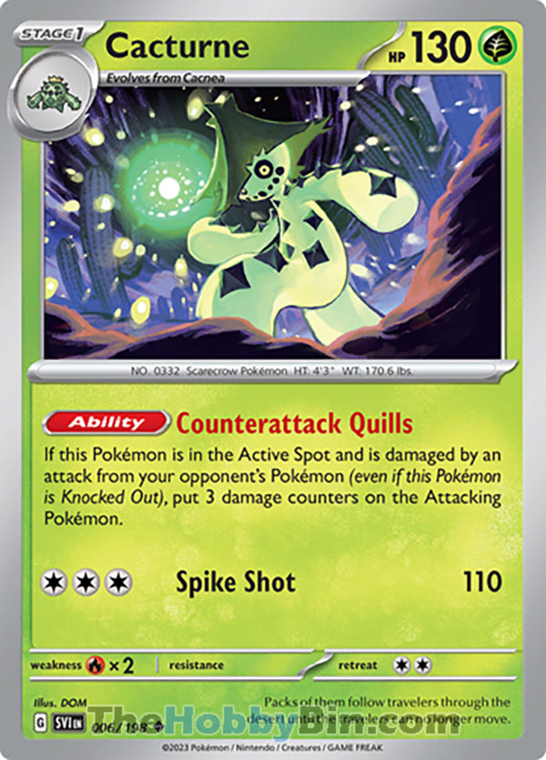 Cacturne #6/198 Uncommon - Scarlet & Violet Base Set Pokemon card