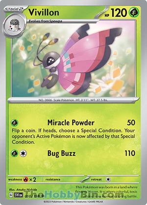 0010 Vivillon Uncommon Scarlet & Violet Base Set