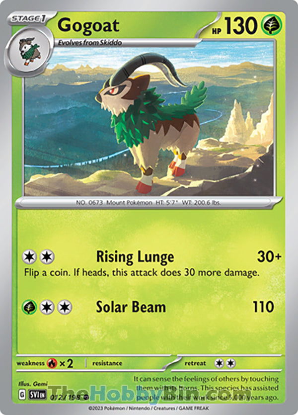 Gogoat #12/198 Common - Scarlet & Violet Base Set Pokemon card