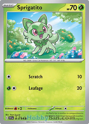 0013 Sprigatito Common Scarlet & Violet Base Set