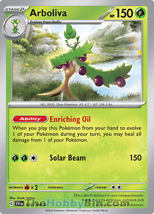 0023 Arboliva Rare Scarlet & Violet Base Set