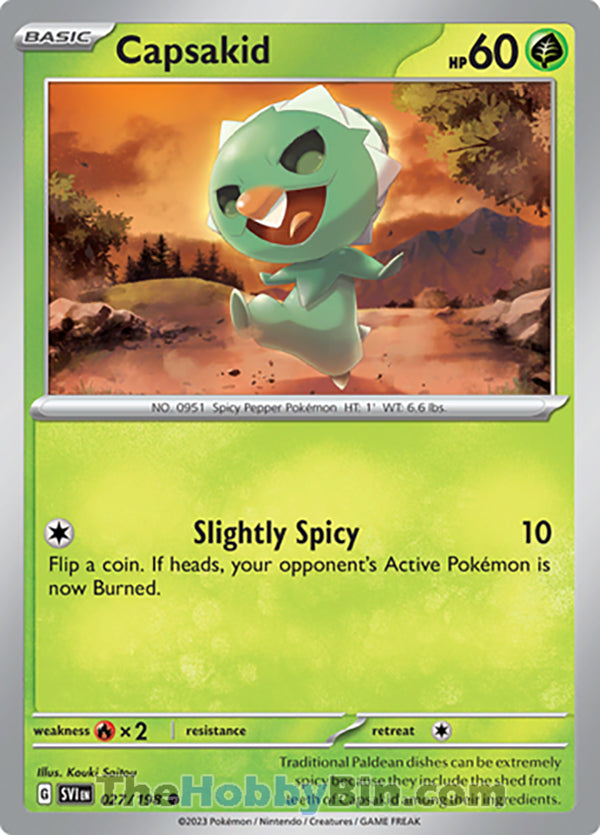 Capsakid #27/198 Common - Scarlet & Violet Base Set Pokemon card