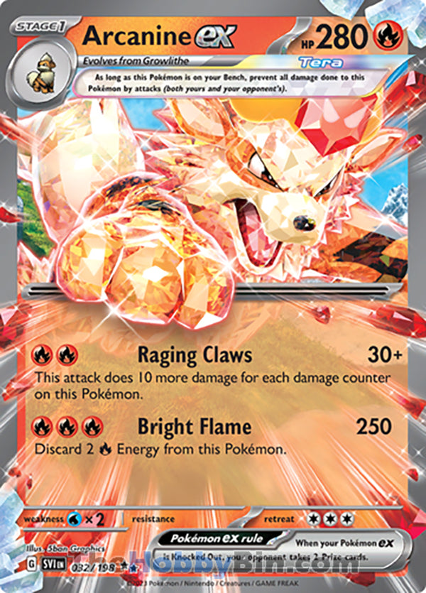 0032 Arcanine ex Double Rare Scarlet & Violet Base Set