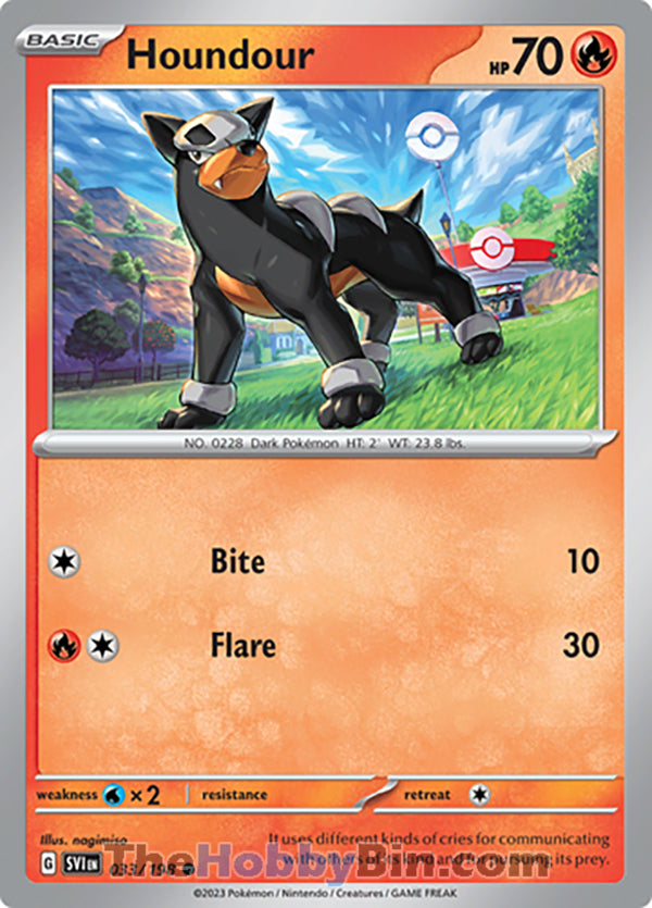 Houndour #33/198 Common - Scarlet & Violet Base Set Pokemon card