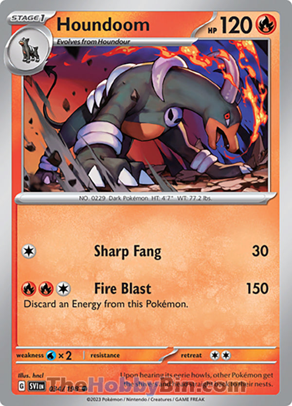 Houndoom #34/198 Common - Scarlet & Violet Base Set Pokemon card