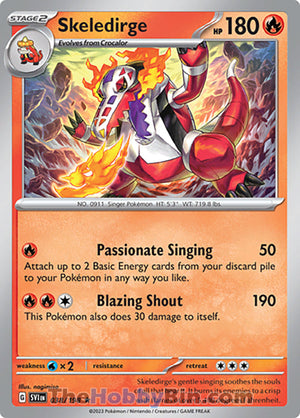 0038 Skeledirge Rare Scarlet & Violet Base Set