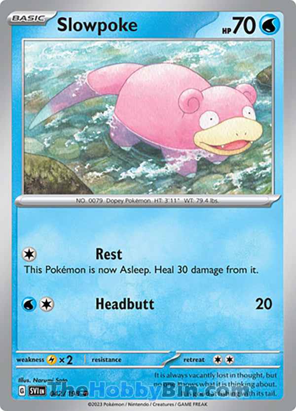 Slowpoke #42/198 Common - Scarlet & Violet Base Set Pokemon card